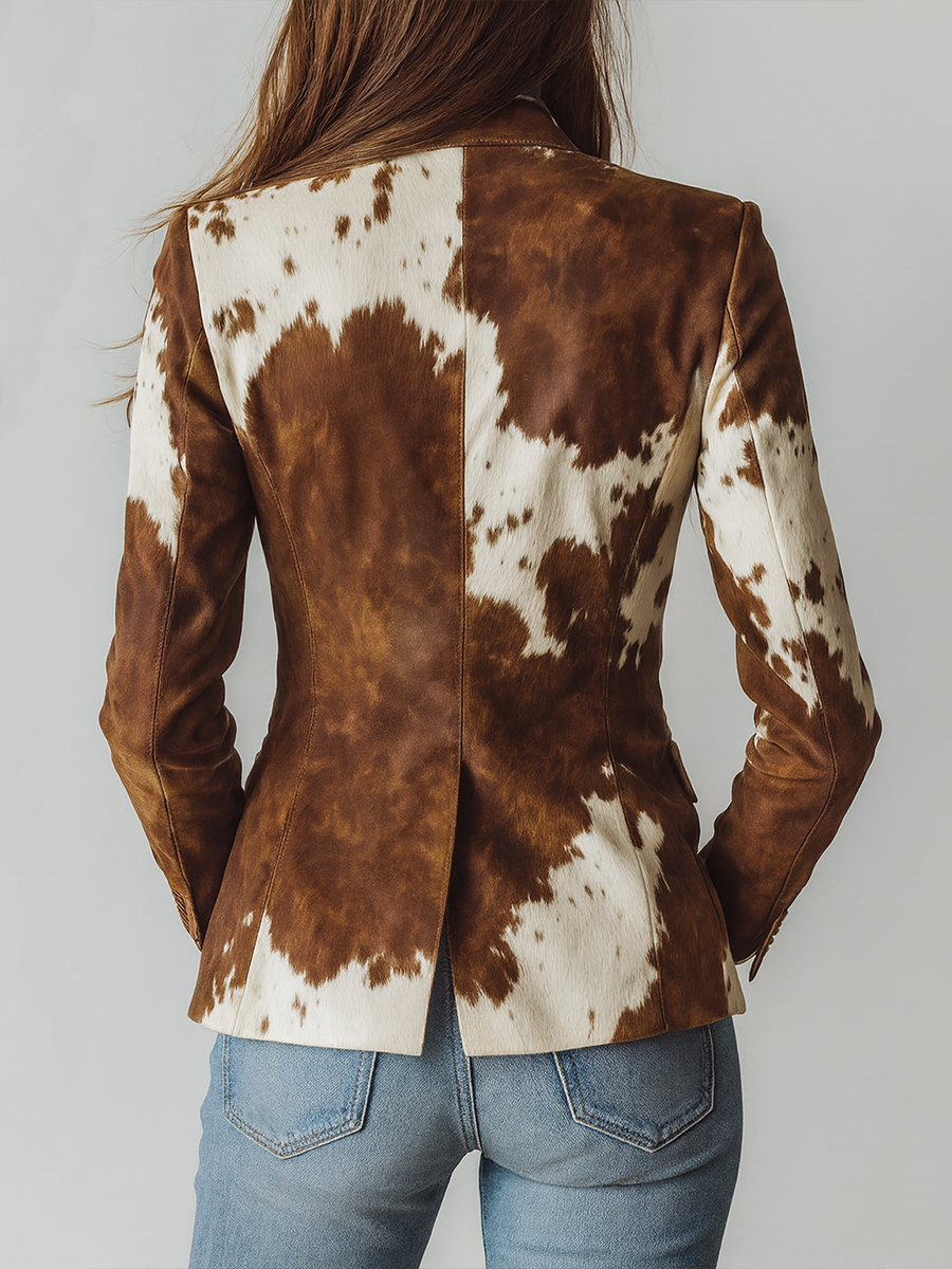Fiamma Vintage Cow Print Blazer