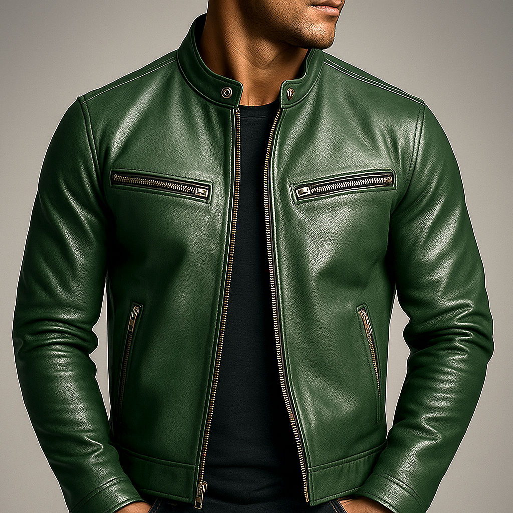 Thorne Vintage Leather Zip Jacket
