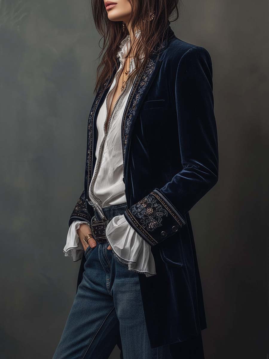 Isabella Embroidered Long Jacket