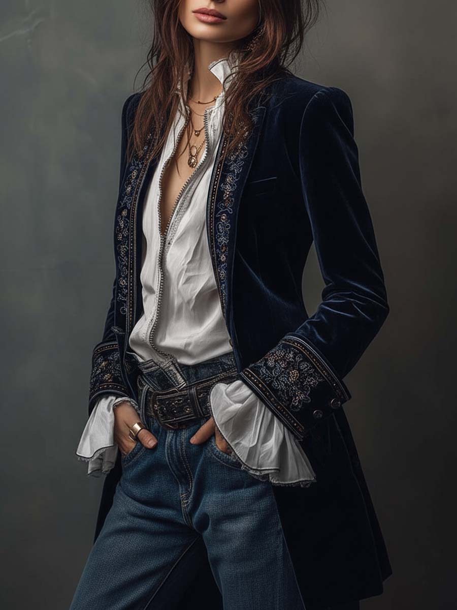 Isabella Embroidered Long Jacket