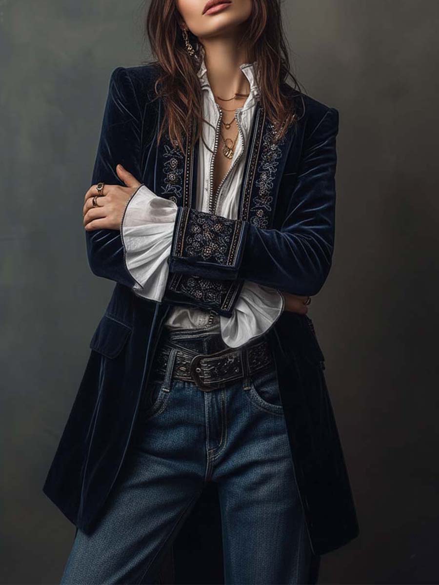 Isabella Embroidered Long Jacket