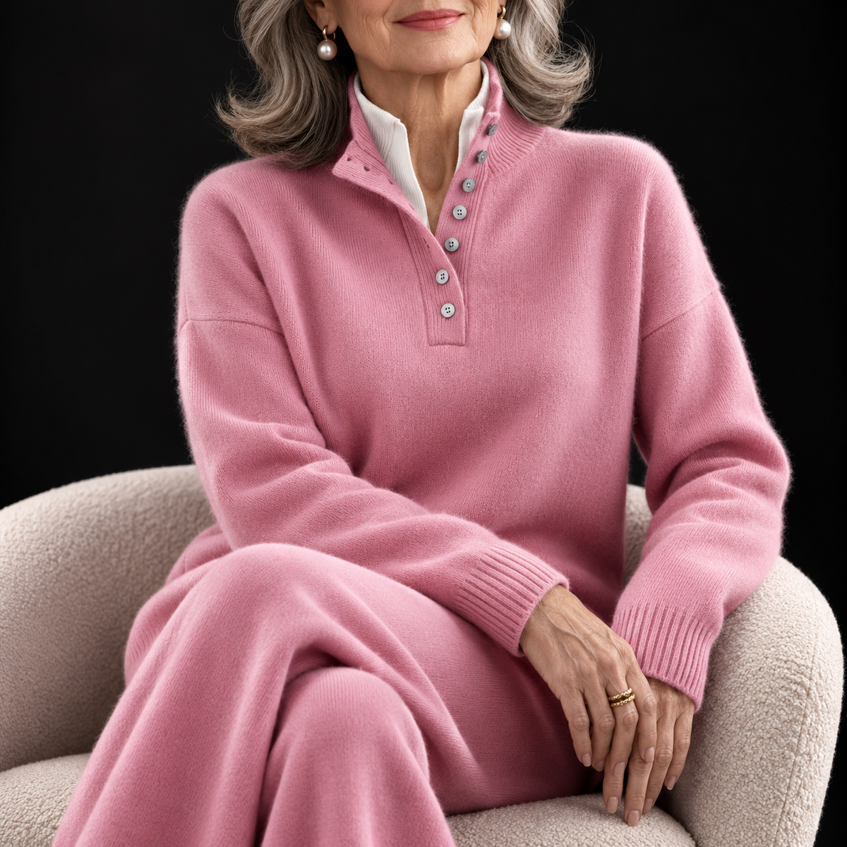 Leire Cashmere-Feel Two-Piece Knit Set