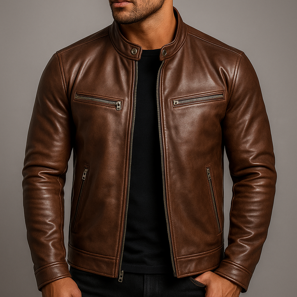 Thorne Vintage Leather Zip Jacket