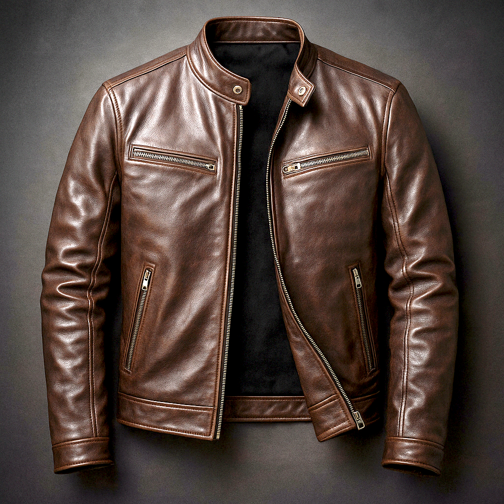 Thorne Vintage Leather Zip Jacket