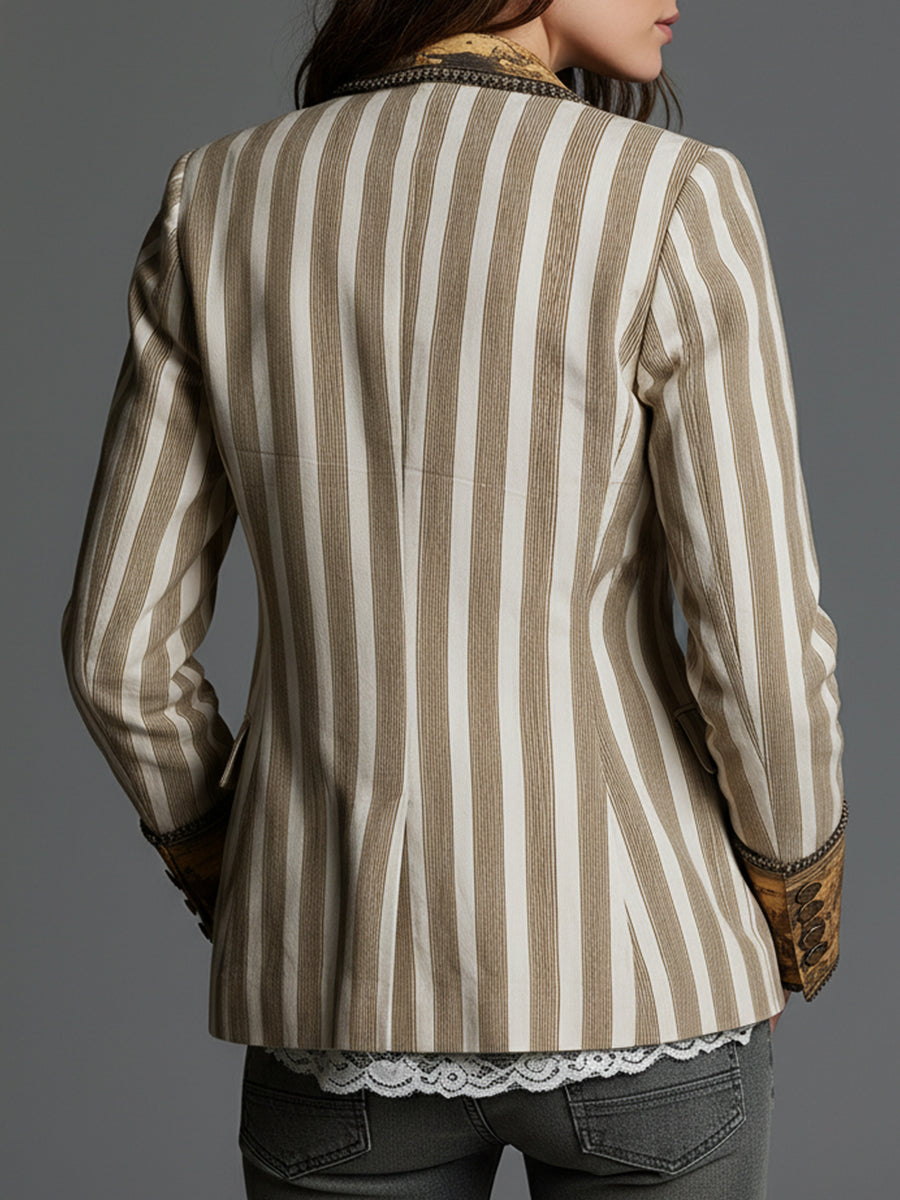 Viola Striped Bohemian Blazer
