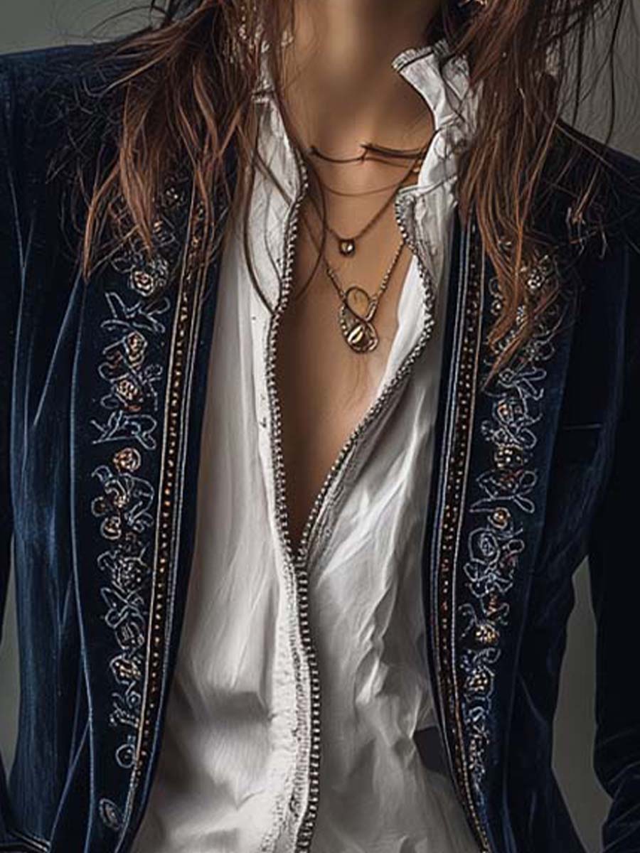Isabella Embroidered Long Jacket
