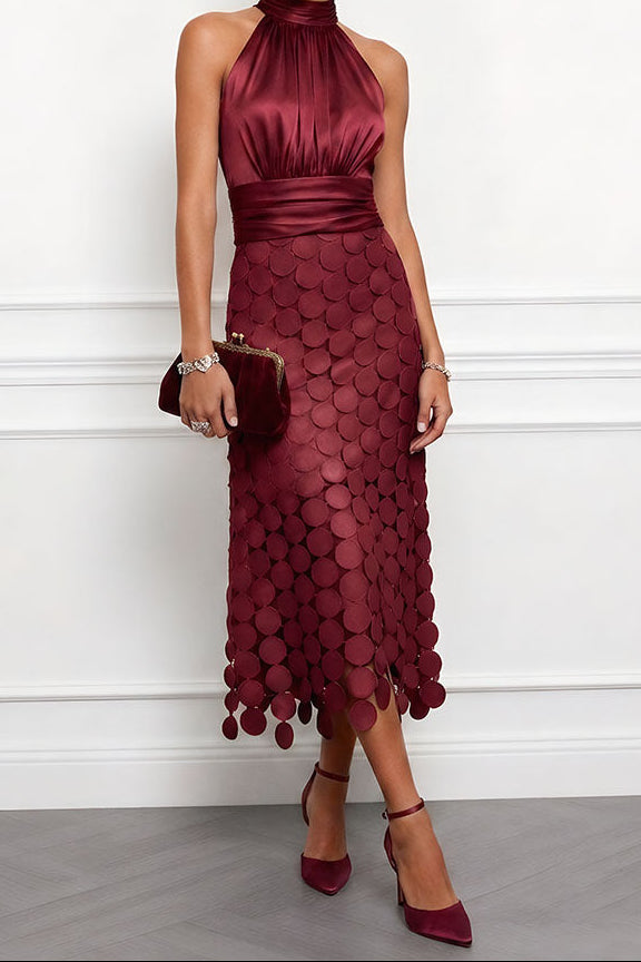 Lara Halter-Neck Midi Ceremony Dress