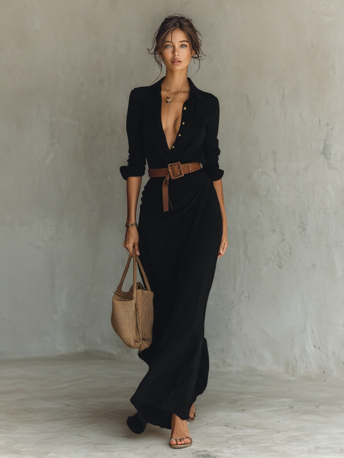 Vittoria Collared Maxi Dress
