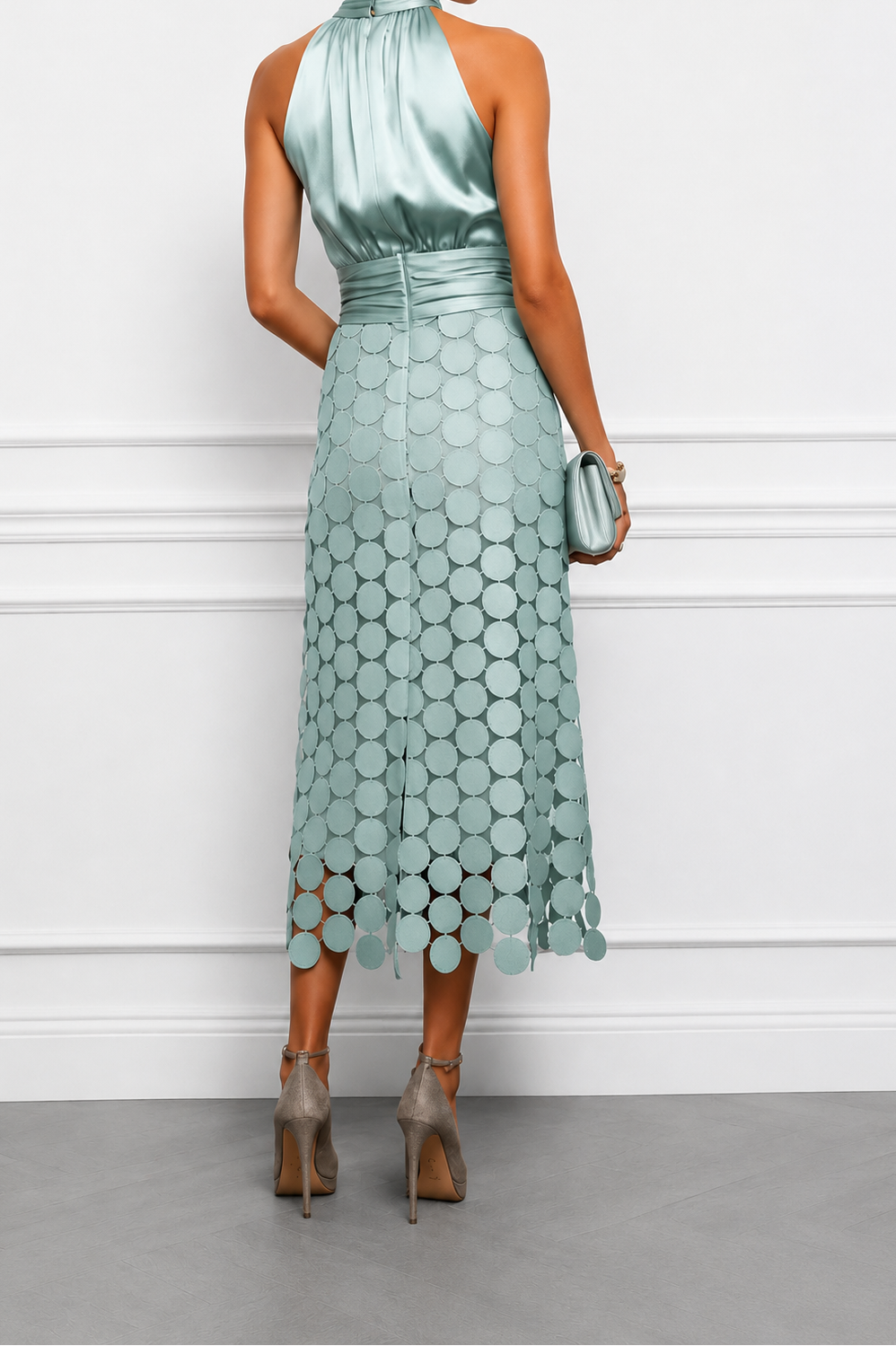 Lara Halter-Neck Midi Ceremony Dress