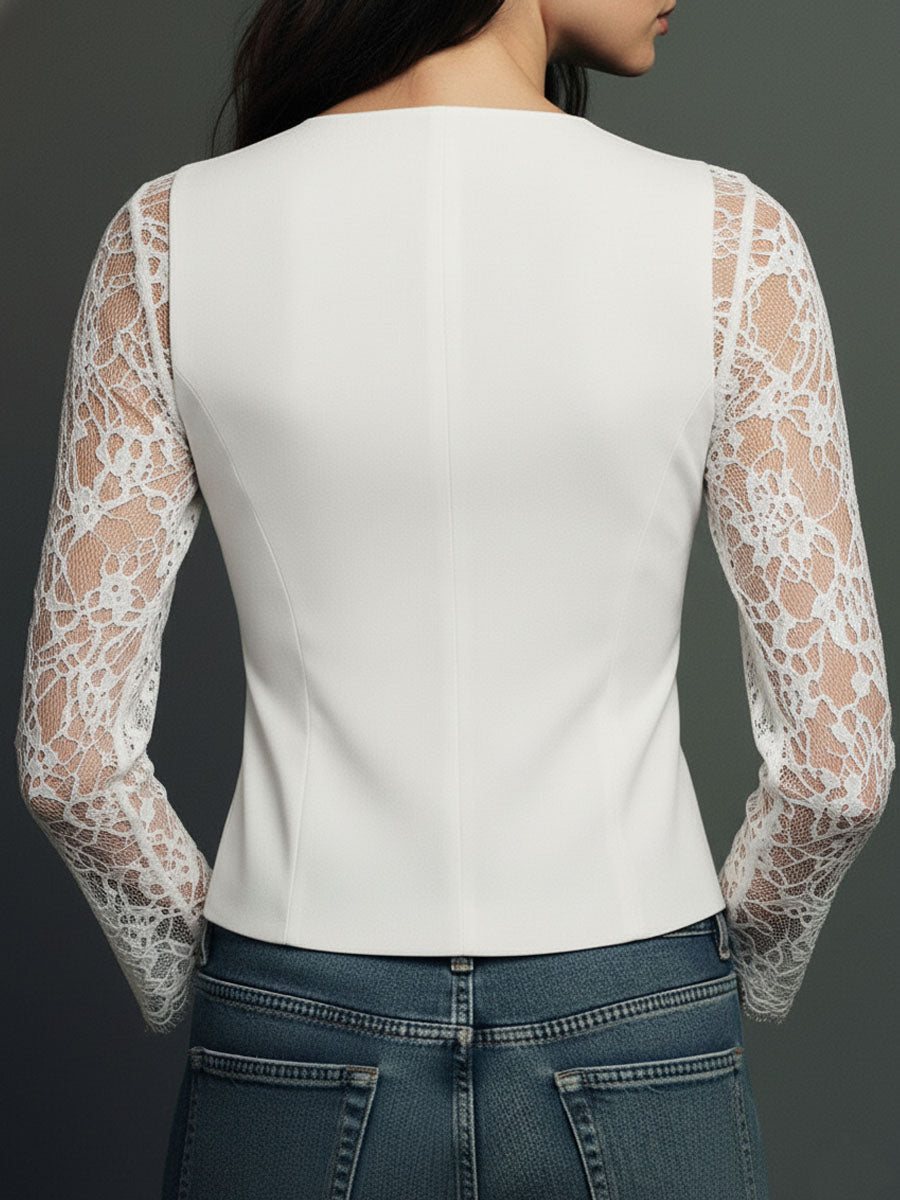 Elisa Lace Sleeve Blazer