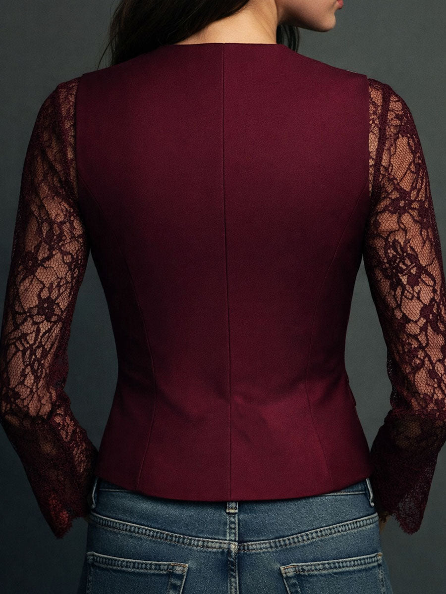 Elisa Lace Sleeve Blazer