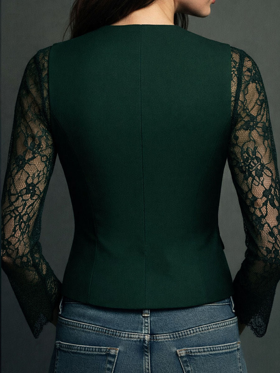 Elisa Lace Sleeve Blazer