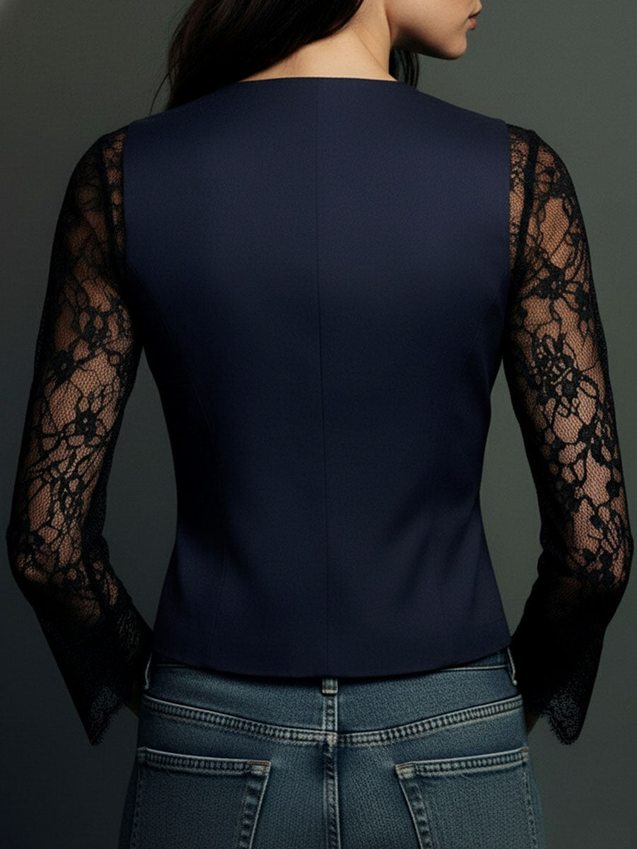 Elisa Lace Sleeve Blazer