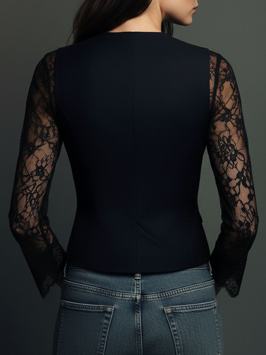 Elisa Lace Sleeve Blazer