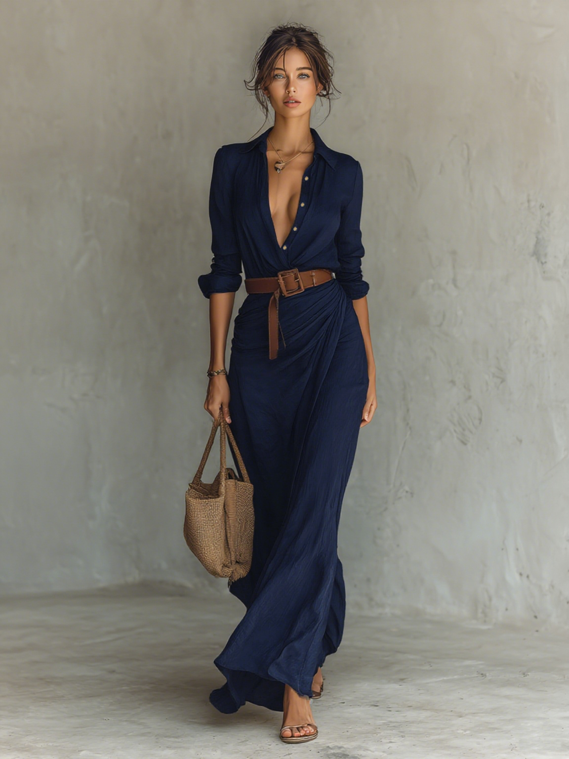Vittoria Collared Maxi Dress