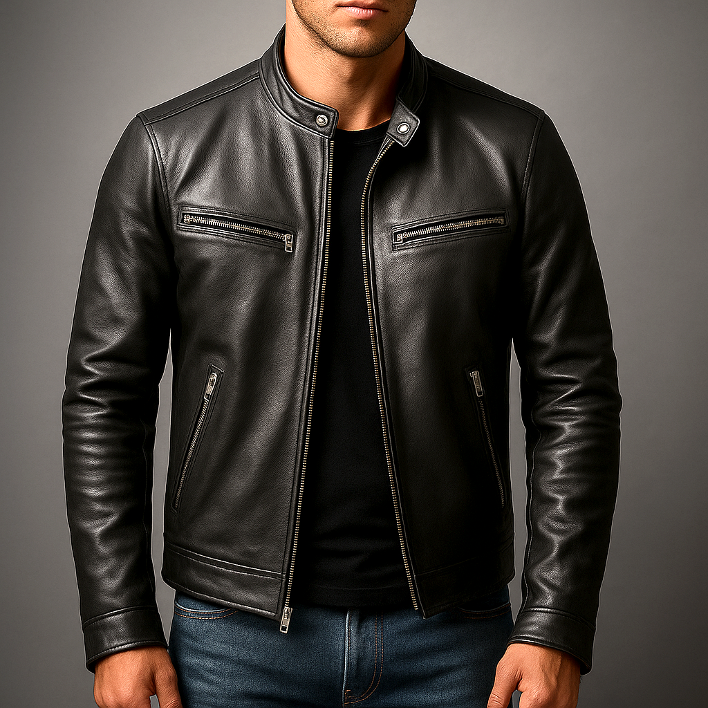 Thorne Vintage Leather Zip Jacket