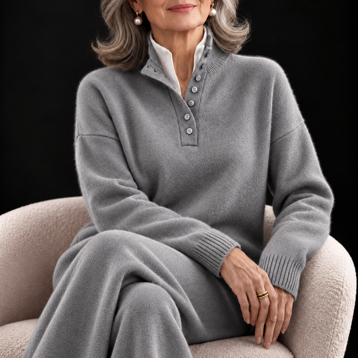 Leire Cashmere-Feel Two-Piece Knit Set