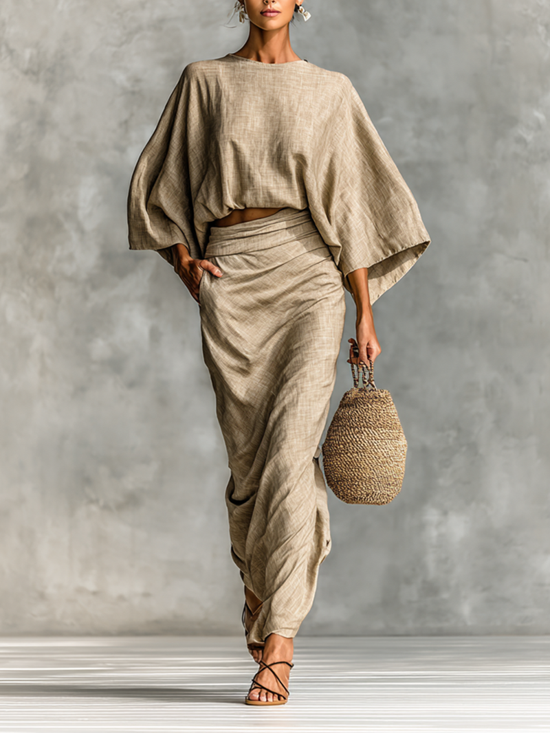Paola Batwing Top and Skirt Set