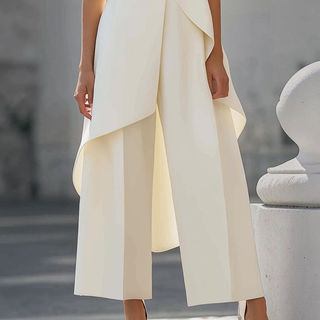 Nuria High-Neck Draped Jumpsuit