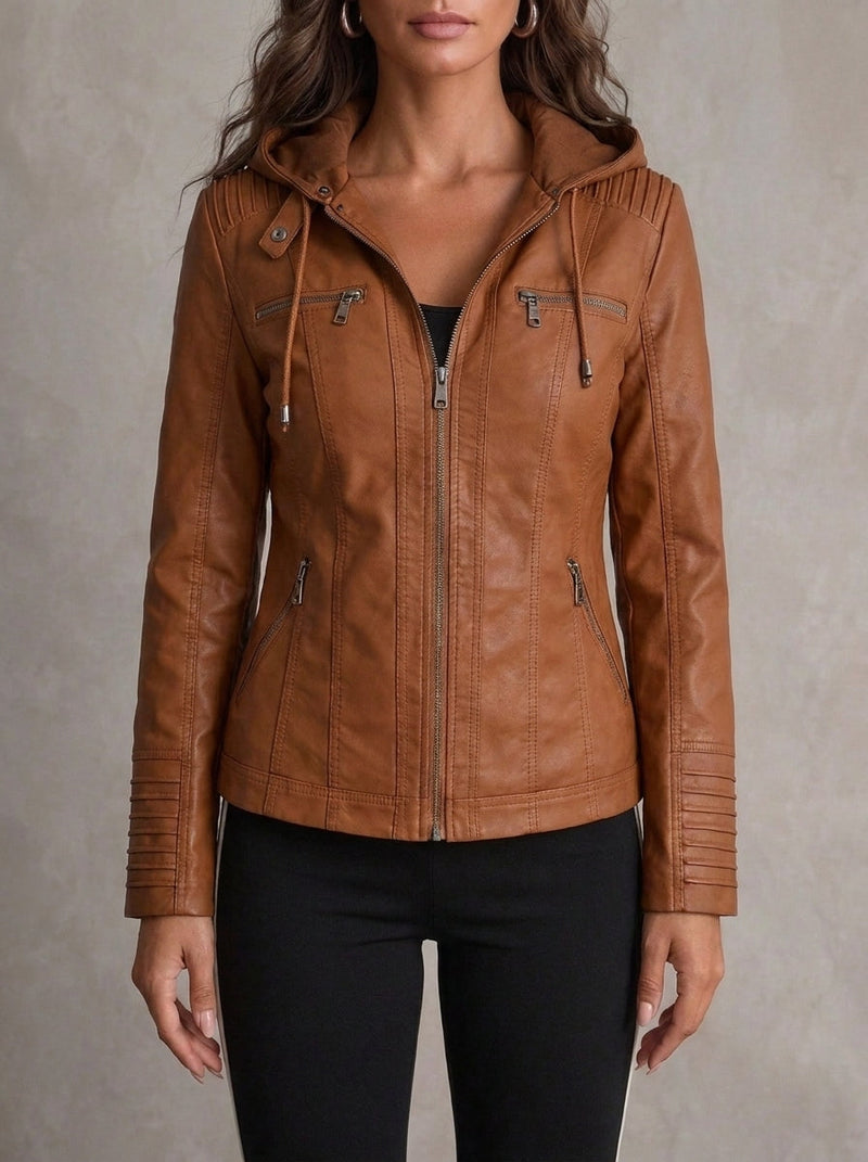 Chaqueta de Piel con Capucha Carmen
