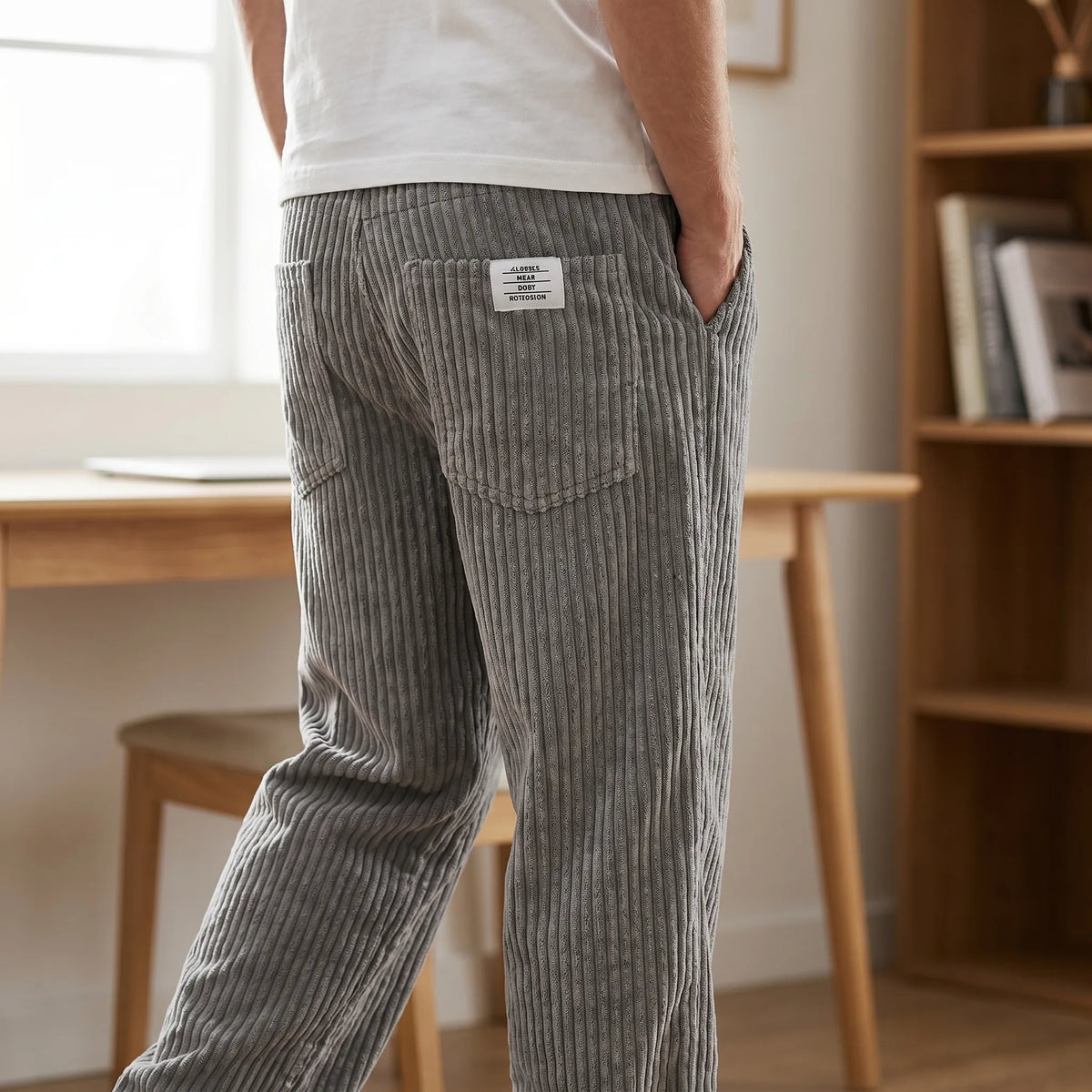 Tommaso Corduroy Trousers with Elastic Waist