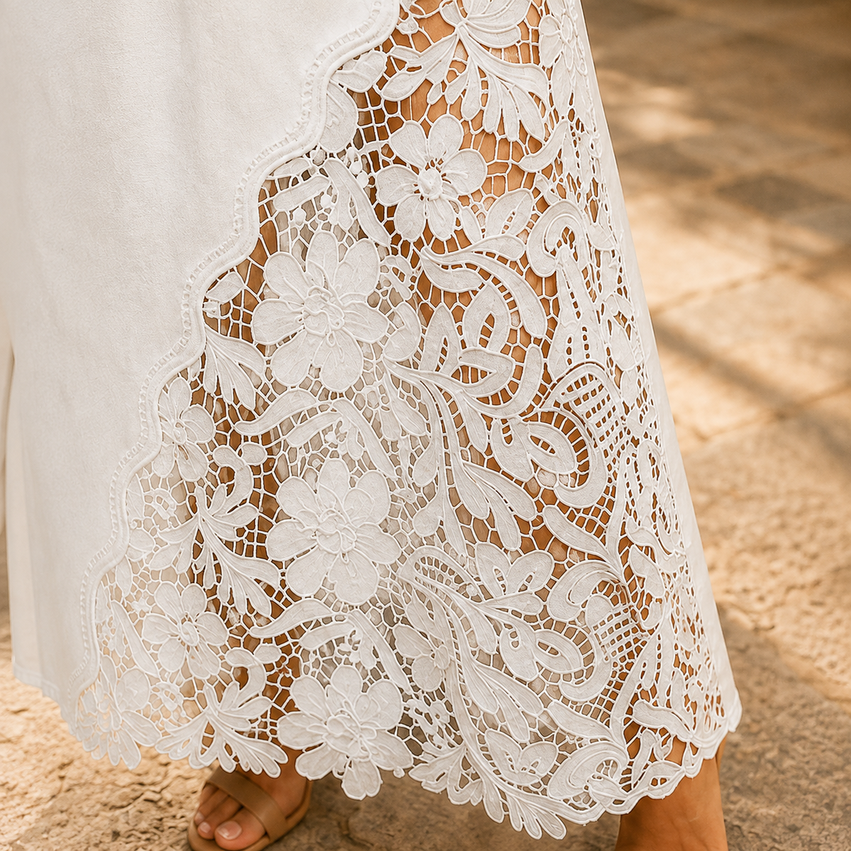 Elodie Lace Denim Maxi Skirt — source image position 7