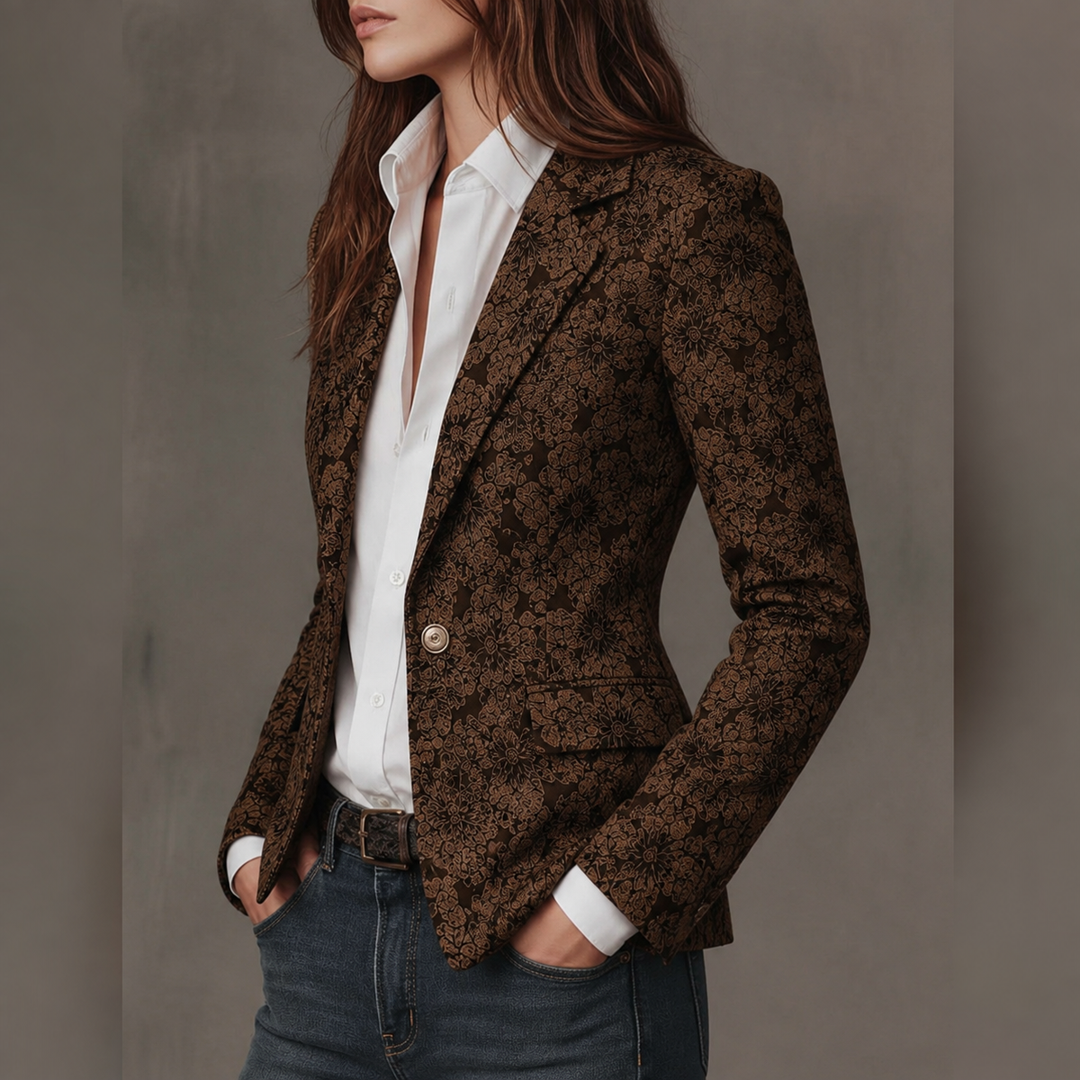 Lavinia Fitted Jacquard Blazer