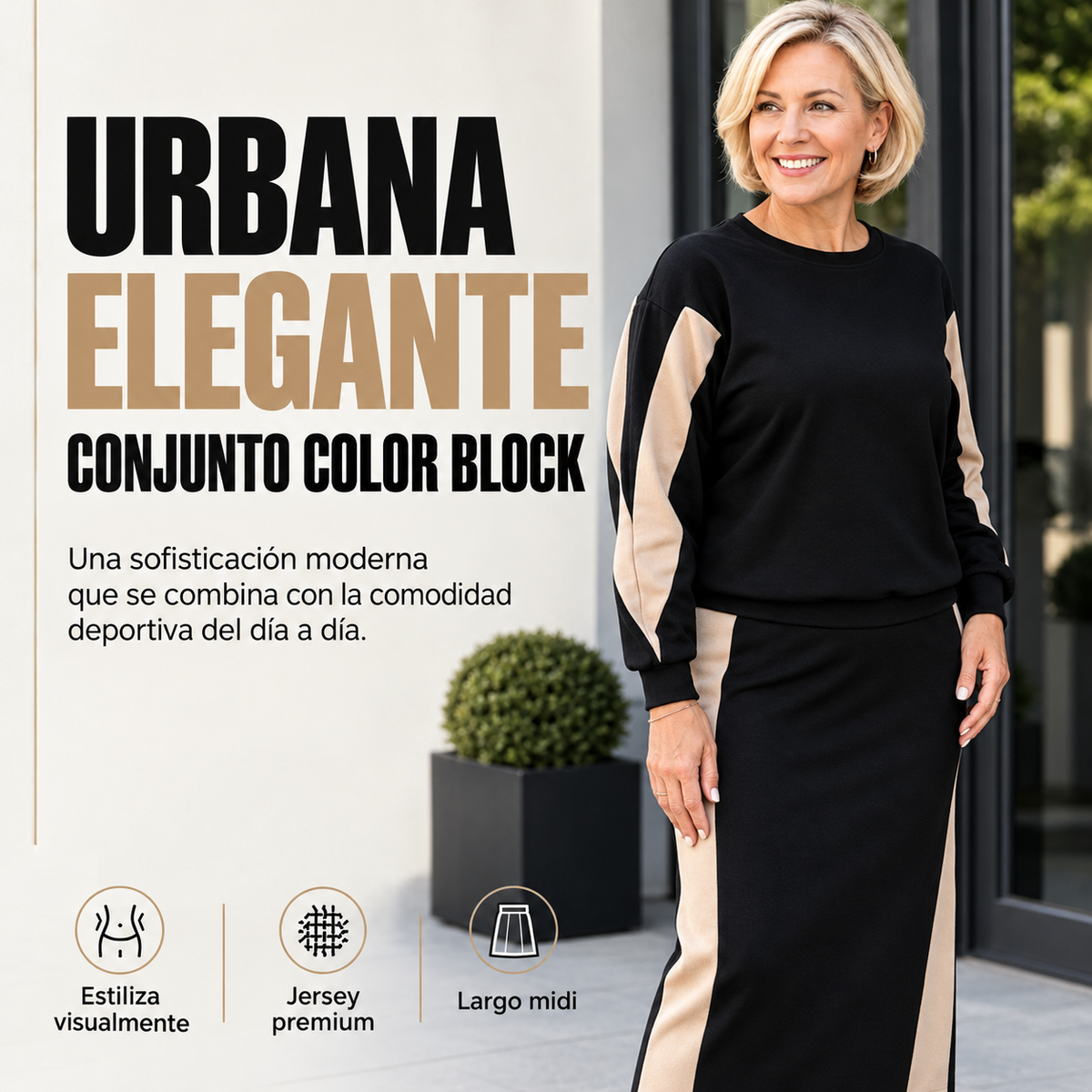 Amaia Contrast Knit Jumper & Midi Skirt Set