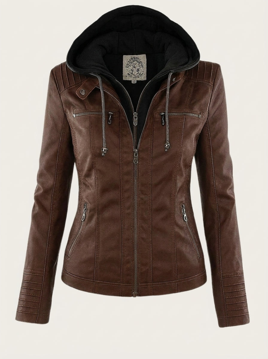 Carmen Hooded Leather Jacket