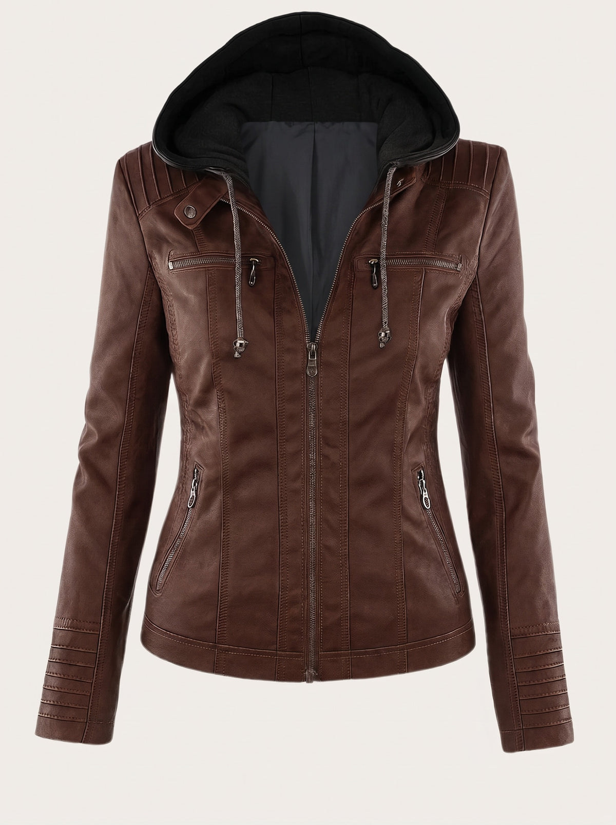 Alba Hooded Leather Jacket