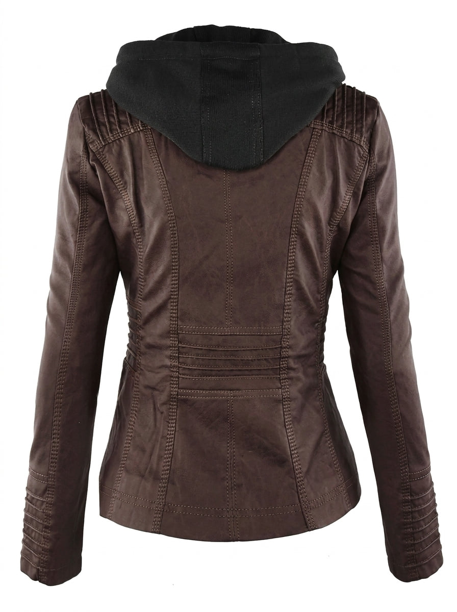 Carmen Hooded Leather Jacket