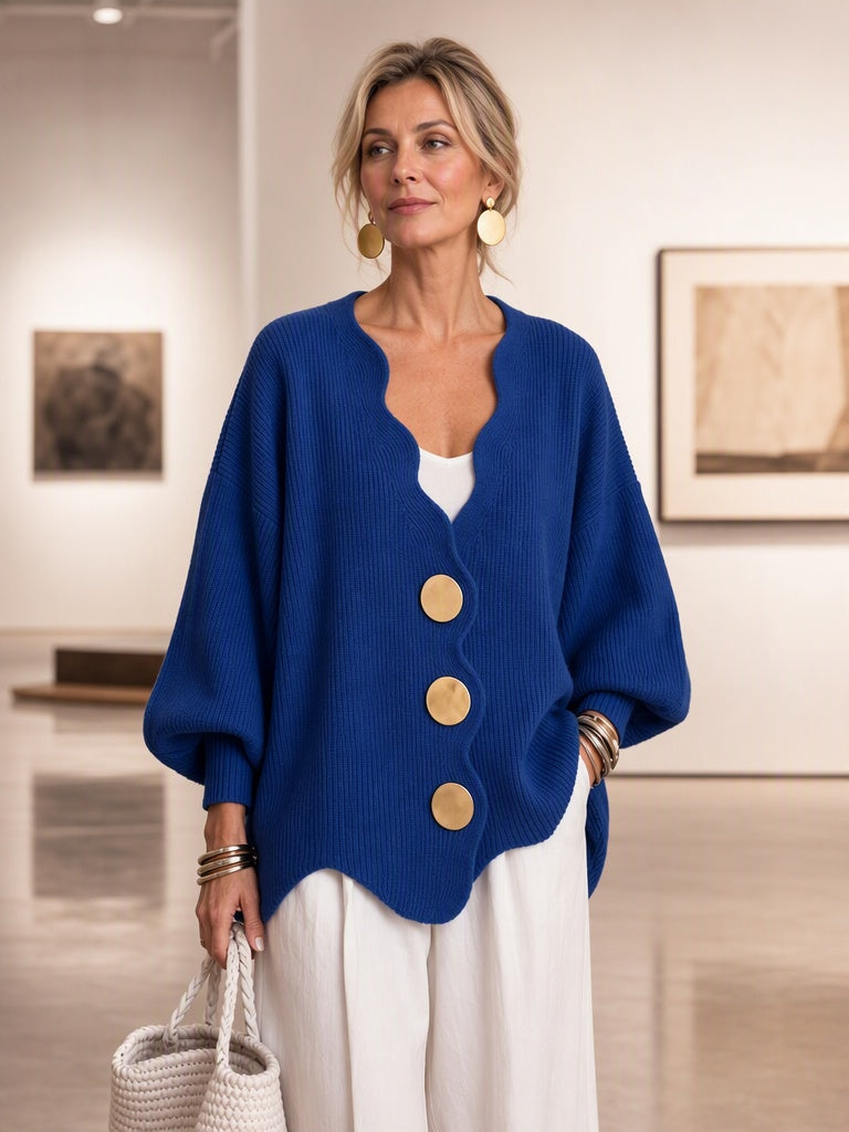 Pilar V-Neck Button Knit Cardigan