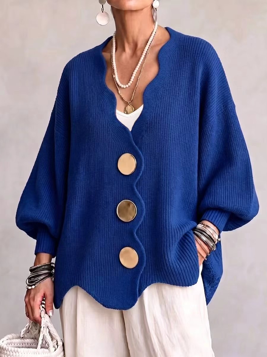 Pilar V-Neck Button Knit Cardigan
