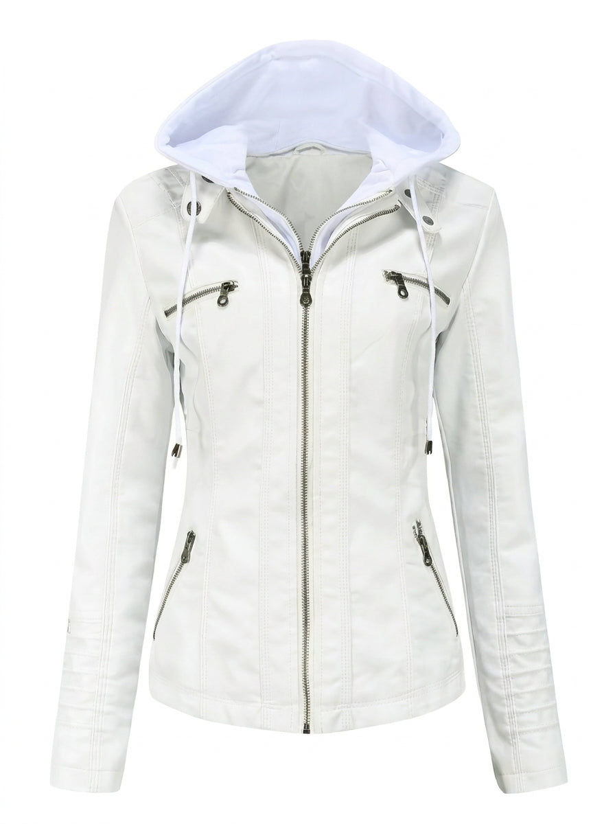 Lola Hooded Leather Jacket