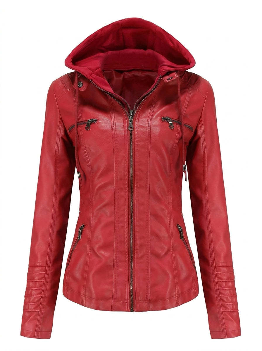 Julia Hooded Leather Jacket