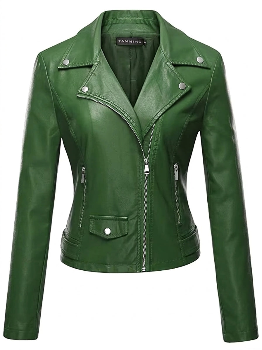 Adriana Leather Biker Jacket