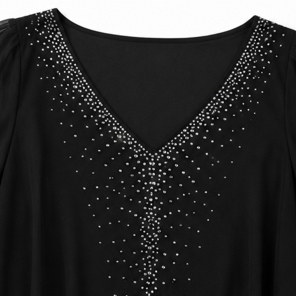 Macarena Chiffon Cape Midi Guest Dress