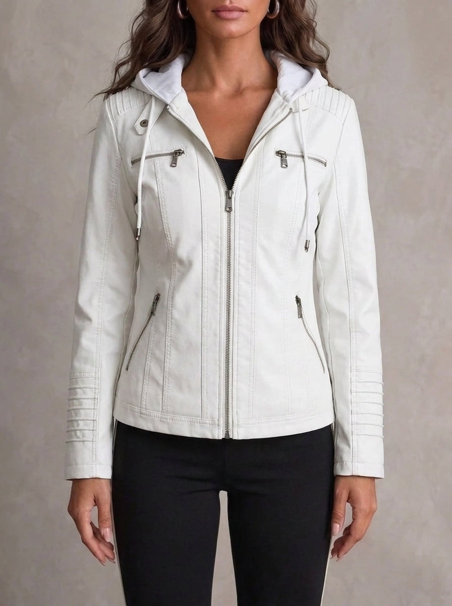 Lola Hooded Leather Jacket
