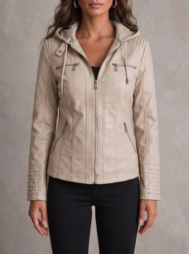 Rocío Hooded Leather Jacket