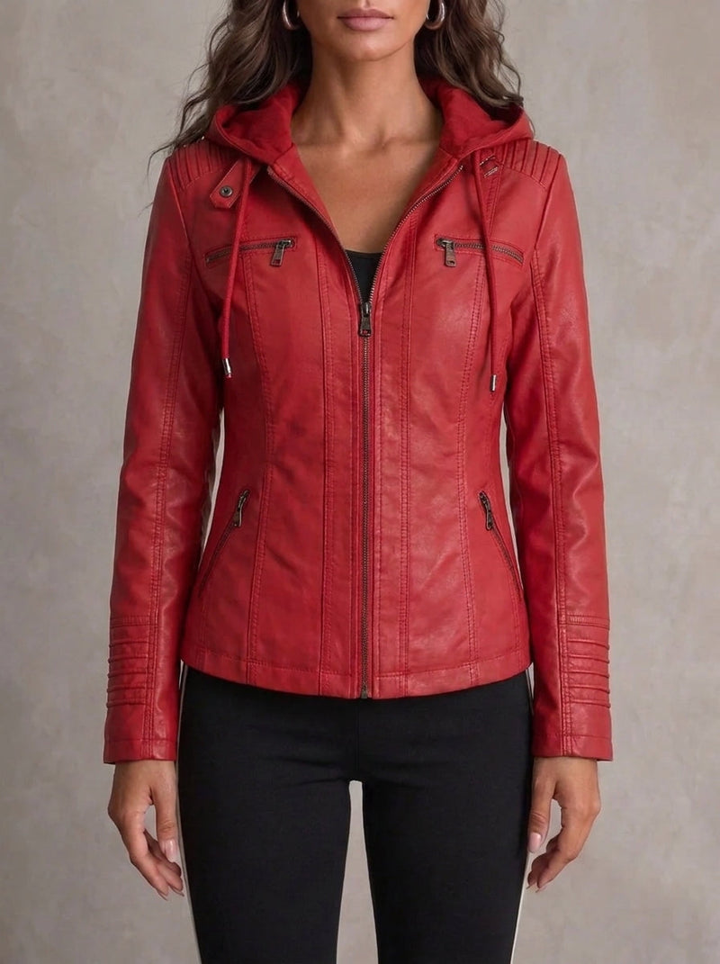 Chaqueta de Piel con Capucha Julia