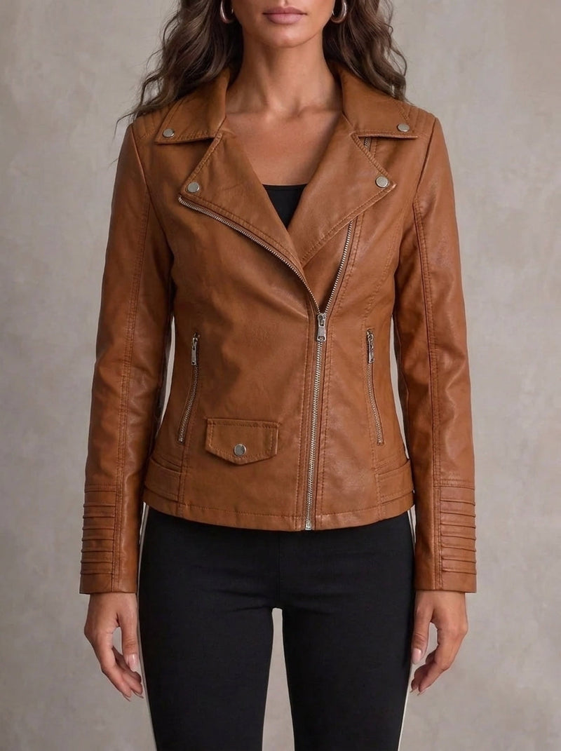 Chaqueta Biker de Piel Clara