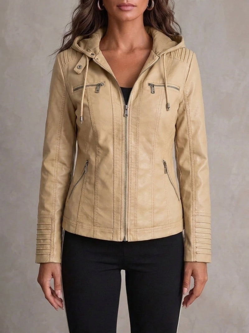 Paloma Hooded Leather Jacket
