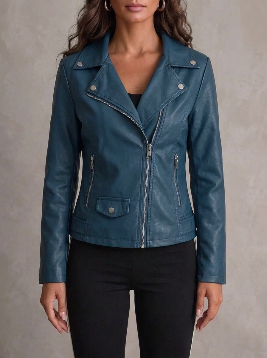 Sofía Leather Biker Jacket