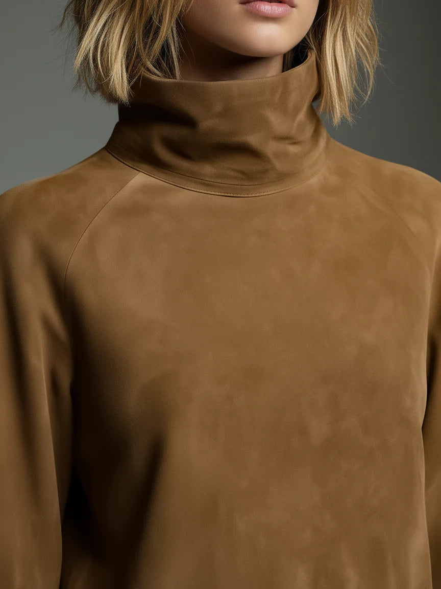 Bianca Suede Turtleneck Mini Dress