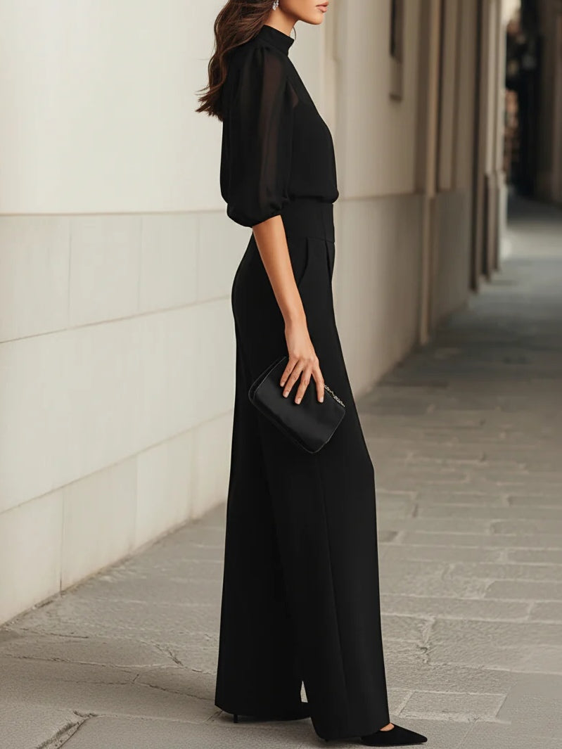 Carlota Fluid Top & High-Waisted Wide-Leg Trouser Set