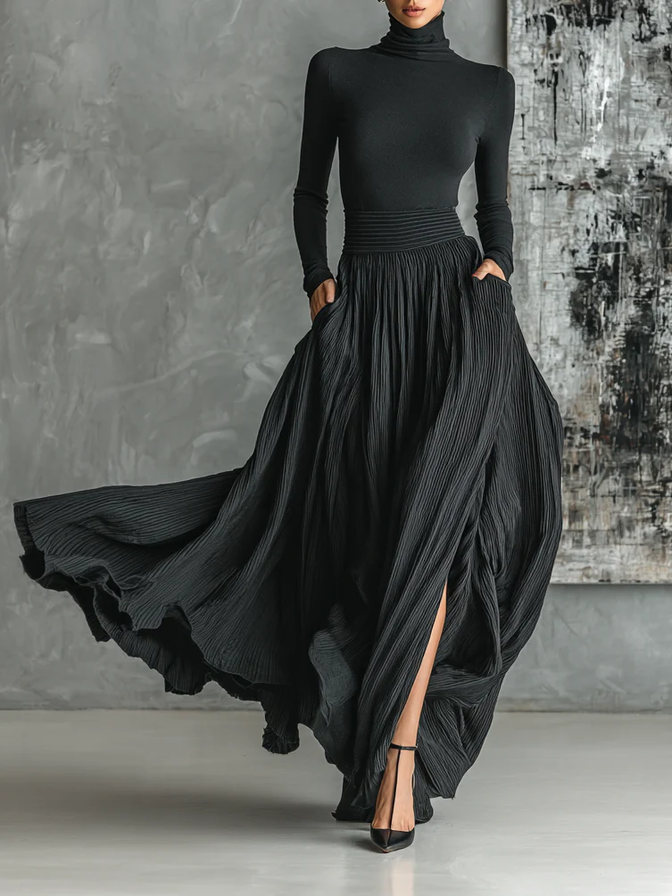 Greta Turtleneck and Maxi Skirt Set