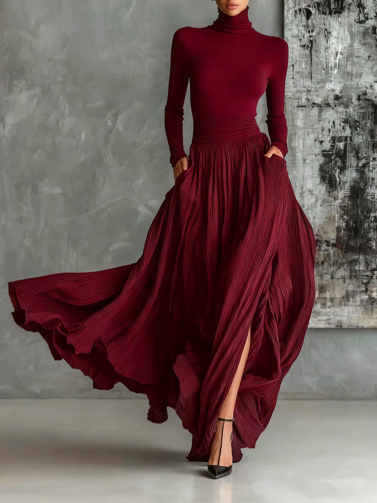 Greta Turtleneck and Maxi Skirt Set