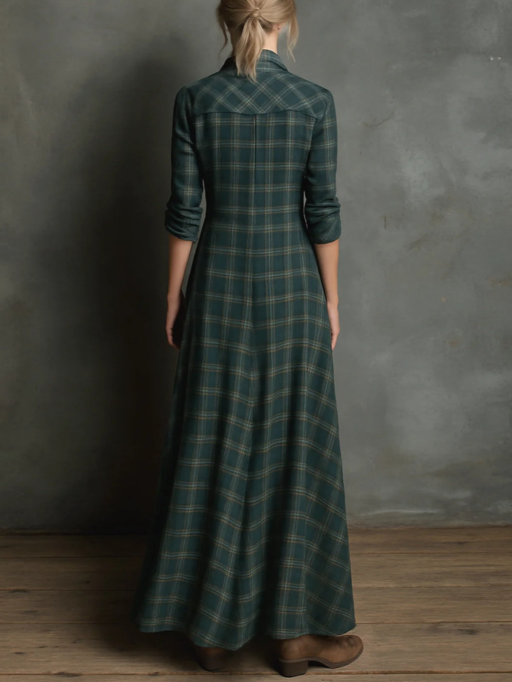 Valeria Plaid Maxi Shirt Dress