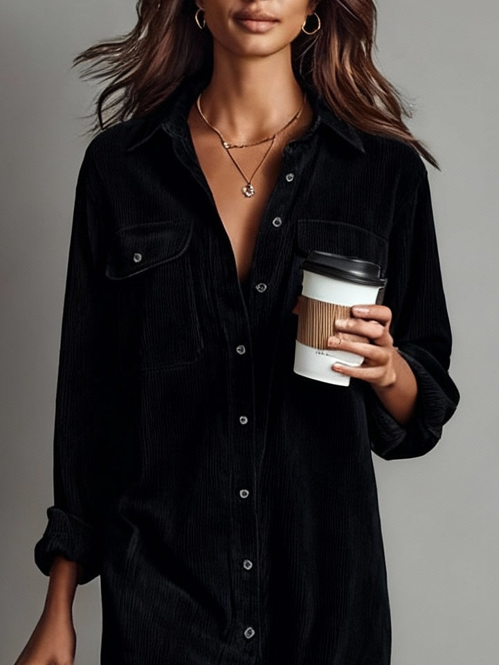 Francesca Corduroy Shirt Dress