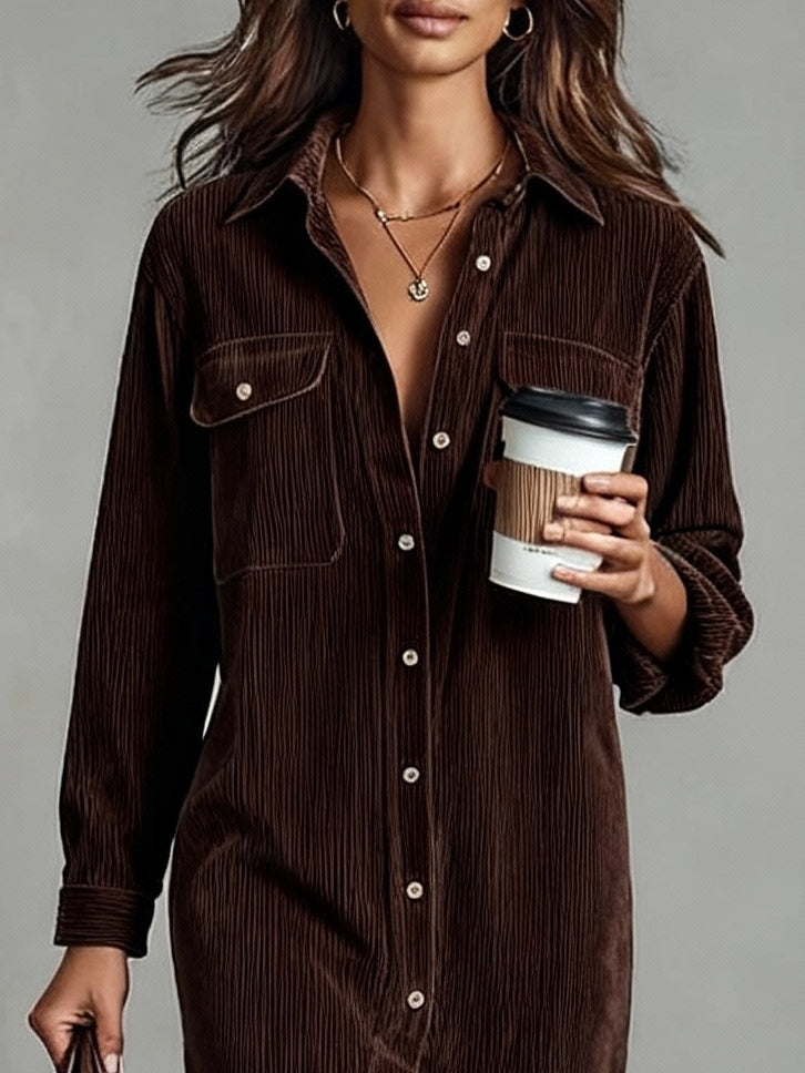 Francesca Corduroy Shirt Dress